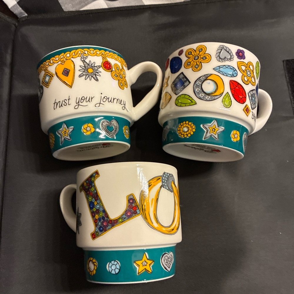 Colorful Decorative Mugs Set 3 Brighton